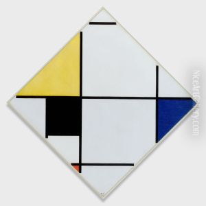 Lozenge Composition with Yellow, Black, Blue, Red, and Gray by Piet Mondrian