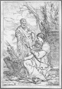 The Holy Family With The Virgin Reading (bartsch Xx, 5) by Giulio Carpione