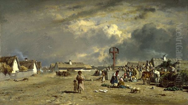 The Market at Szolnok, Hungary - view 1