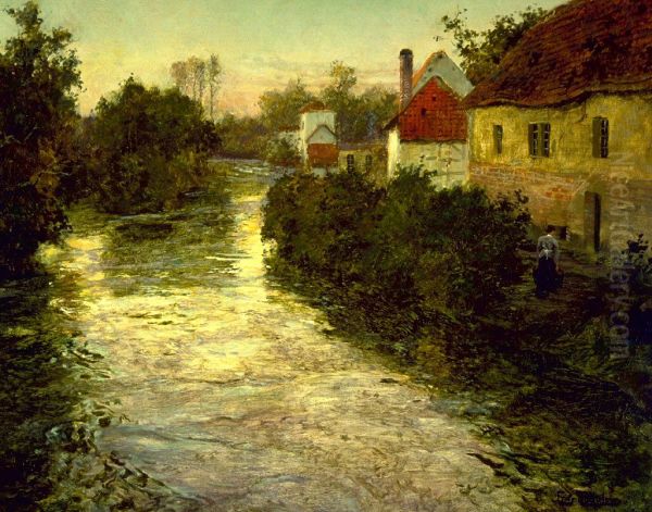 Village on the Bank of a Stream - view 1