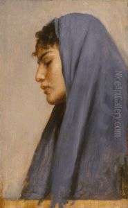 Profile Head of a Young Woman by Leopold Carl Muller