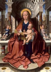 Virgin and Child Enthroned by Master Of Frankfurt