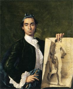 Self-portrait Holding an Academic Study
