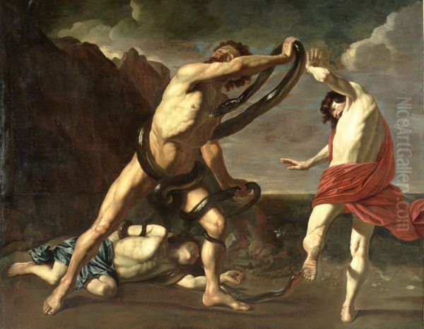 Laocoon and his sons being strangled by serpents. - view 1
