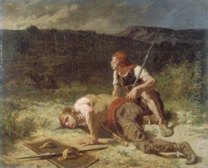 Les eclaireurs gaulois by Evariste Vital Luminais