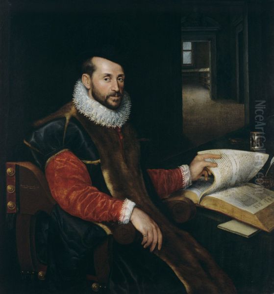 Portrait of a Sitting Man Leafing Through a Book - view 1