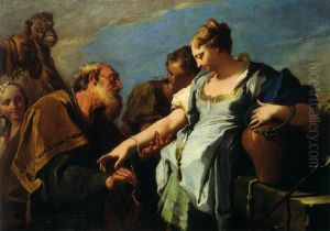 Eliezer and Rebecca by Giambattista Pittoni