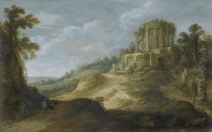 View of the Temple of the Sybil in Tivoli by Paul Bril