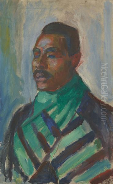 Abdul Karim with a Green Scarf - view 1