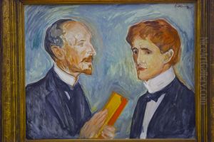 Albert Kollmann und Sten Drewsen by Edvard Munch
