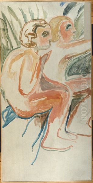 Two Sitting Children - view 1