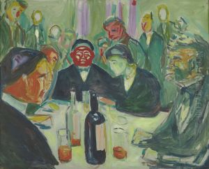 Around the Drinking Table by Edvard Munch
