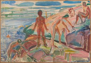 Bathers on Rocks by Edvard Munch