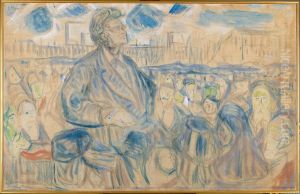 Bjornstjerne Bjornson Speaking to the People by Edvard Munch