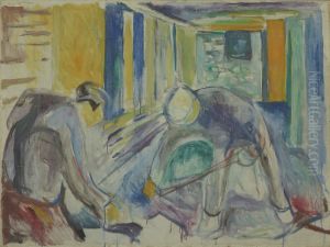 Building Workers in the Studio by Edvard Munch