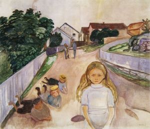 Children Playing in the Street in Asgardstrand by Edvard Munch
