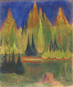 Dark Spruce Forest by Edvard Munch