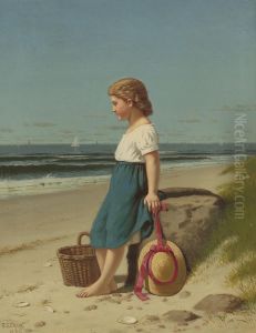 Young Girl At The Seashore by Samuel S. Carr