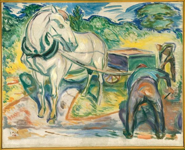 Digging Men with Horse and Cart - view 1