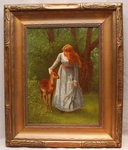 A Young Lady With A Doe by Samuel S. Carr