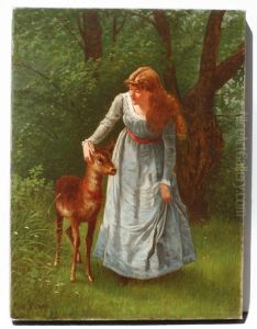 Young Woman With Deer Young Woman With Deer