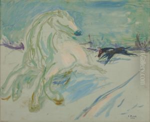 Galloping White Horse by Edvard Munch