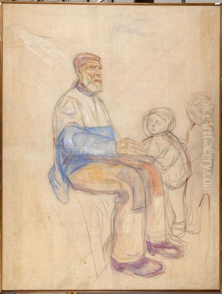 Study for the Old Man and Two Boys - view 1