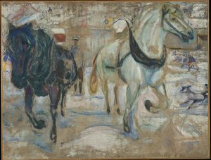 Horse Team in Snow by Edvard Munch