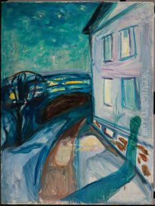 House Wall in Moonlight by Edvard Munch