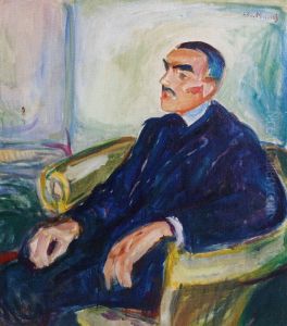 Jappe Nilssen in a Wicker Chair by Edvard Munch