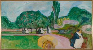 Kissing Couples in the Park (The Linde Frieze) by Edvard Munch
