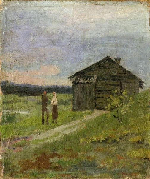 Landscape with a Small House and Two People - view 1