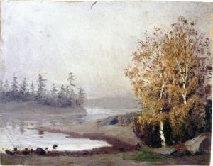 Landscape with Trees and Water by Edvard Munch