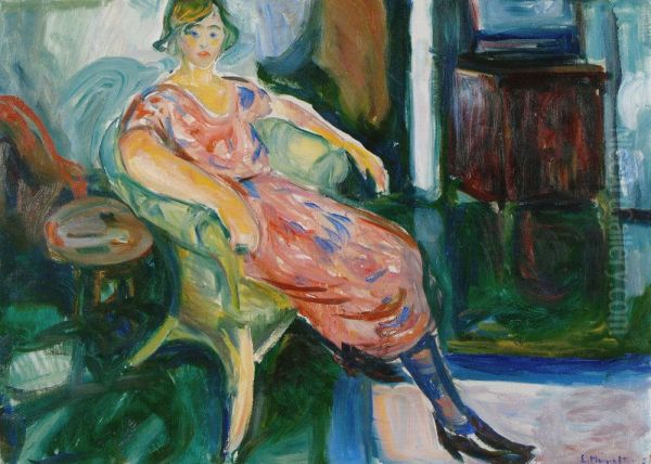 Model in Wicker Chair - view 1