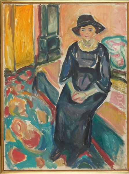 Model with Hat, Seated on the Couch - view 1