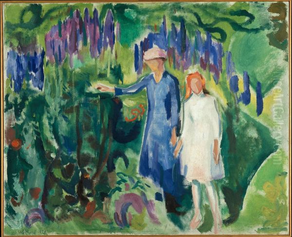 Mother and Daughter in the Garden - view 1