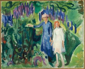 Mother and Daughter in the Garden by Edvard Munch