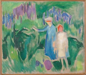 Mother and Daughter in the Garden by Edvard Munch