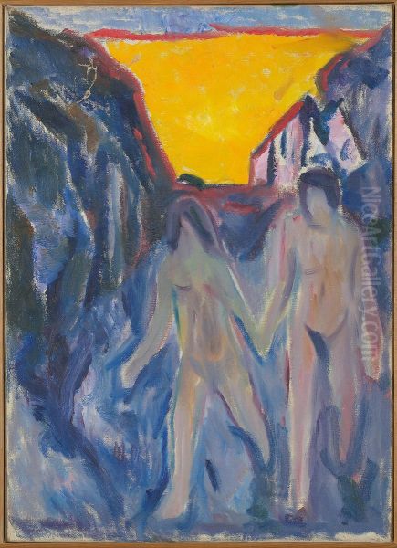 Naked Man and Woman, Walking - view 1