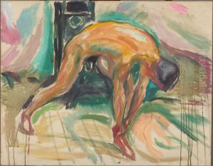 Naked Man Gripping His Ankle by Edvard Munch