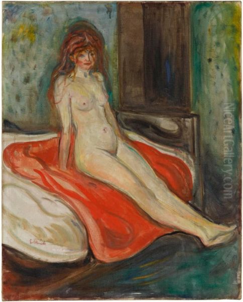 Nude Girl on a Red Cloth - view 1