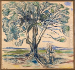 Old Man Sitting under a Tree by Edvard Munch