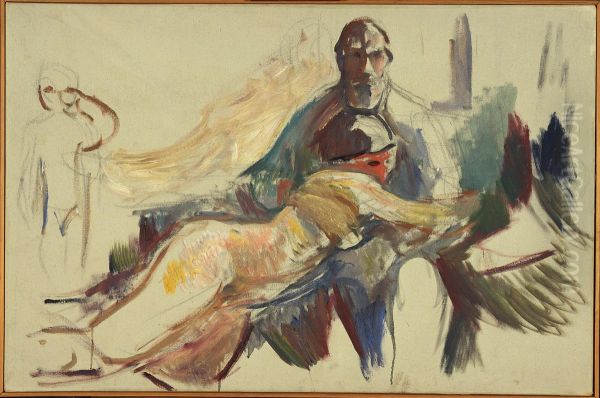 Old Man with Naked Woman on His Lap - view 1