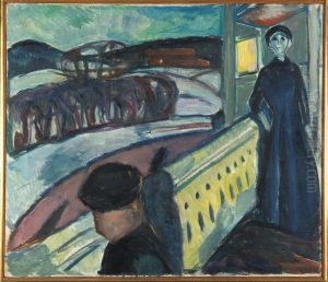 On the Veranda Stairs by Edvard Munch