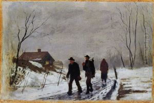 People on the Road in Wet Snow by Edvard Munch