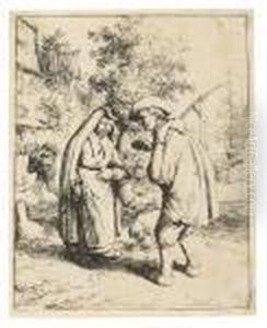Die Heilige Familie Mit Elisabeth, Johannes Dem Taufer Und Vier Engeln by Agostino Carracci