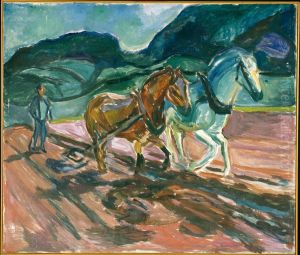 Ploughing Horses by Edvard Munch