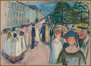 Promenade on Karl Johan by Edvard Munch