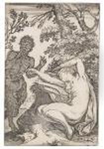 Satyr Uberrascht Eine Schlafende Nymphe