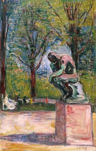 Rodin's "Le Penseur" in Dr. Linde's Garden by Edvard Munch
